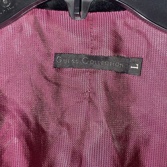 Vintage Guess Black Velvet Snap Closure Lapel Lined Coat Blazer Style Jacket L - Picture 13 of 13